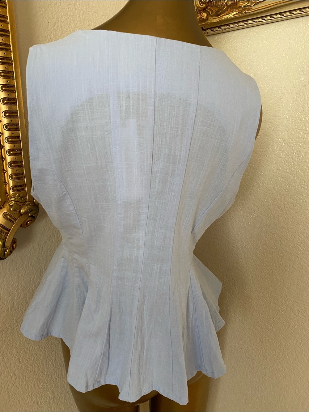 Commense Button Down Peplum Top - Picture 5 of 10